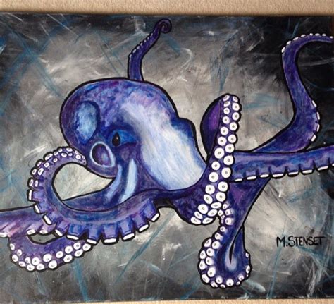 Octopus Painting. Acrylic on Canvas. MStenset Art. 2014 | Octopus painting, Octopus drawing ...