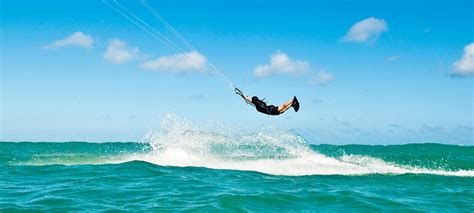 Woman Kitesurfing Off Flat Island Kailua Bay Oahu Hawaii Oahu