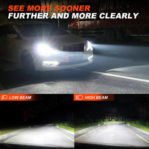 H Led Headlight Bulbs Kit W Lm Hi Lo Beam Super Bright