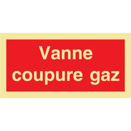 Panneau Photoluminescent Vanne Coupure Gaz Direct Signal Tique