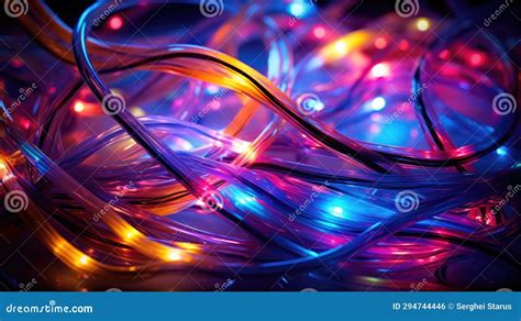 Colorful Christmas Lights On A Black Background Ai Stock Illustration