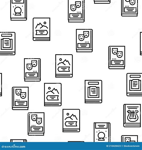 Set Of Literary Genres Flat Line Icons Vector Illustration