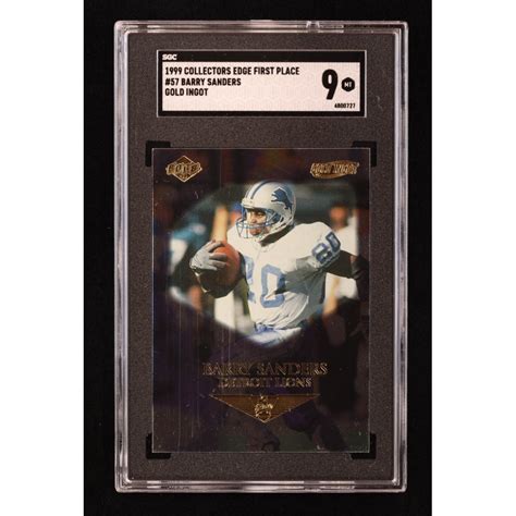 Barry Sanders Collector S Edge First Place Gold Ingot Sgc