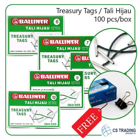 Balliner Treasury Tags Tali Hijau No Short Length Metal