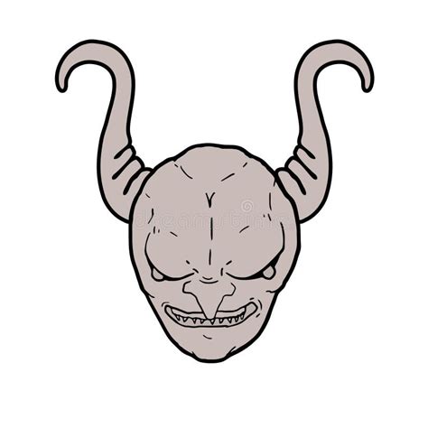 Evil Face With Big Horns Stock Vector Illustration Of Spawn 139349920