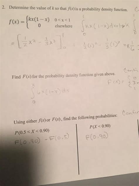 Solved Determine The Value Of K So That Fx Is A