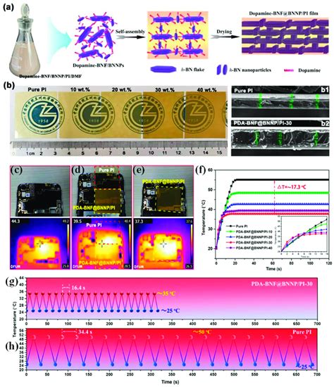 A A Schematic For Preparing Pda Bnf Bnnp Pi Composite Films B The