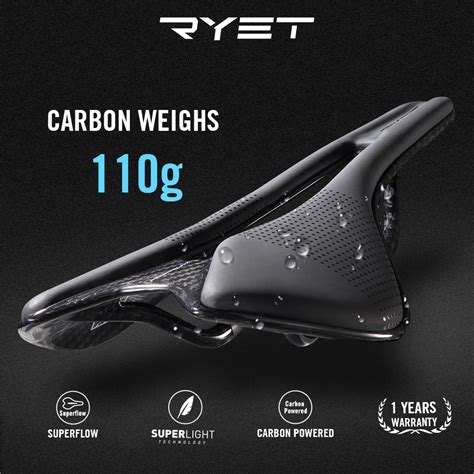 RYET Bike Saddle Full Carbon Racing Ultralight Oval Carbon Rails