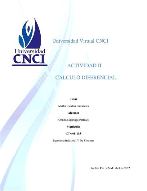 Orlis Actividad Ii Calculo Universidad Virtual Cnci Actividad Ii