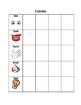 Five Senses Chart Printable