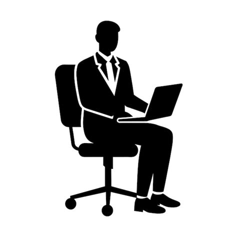 Premium Vector | Vector silhouette image of a businessman sitting on an ...