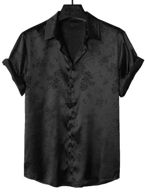 Manfinity Homme Men Floral Jacquard Satin Shirt Shein Usa