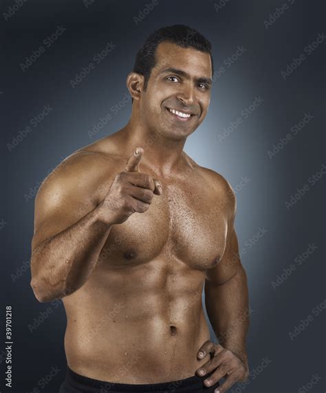 Poto Of Naked Athlete With Strong Body Stock Photo Adobe Stock