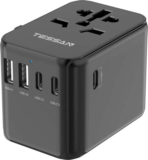 Tessan Universal Travel Adapter International Plug Adapter A Usb