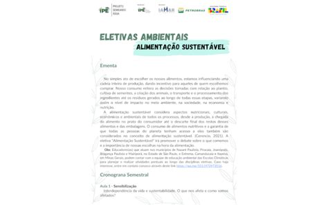 Alimenta O Sustent Vel Projeto Semeando Gua