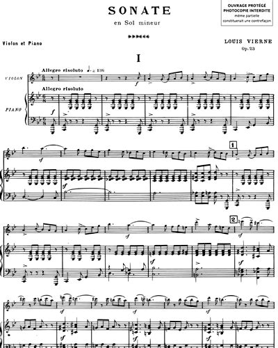 Sonate En Sol Mineur Pour Violon Piano Op 23 Piano Sheet Music By