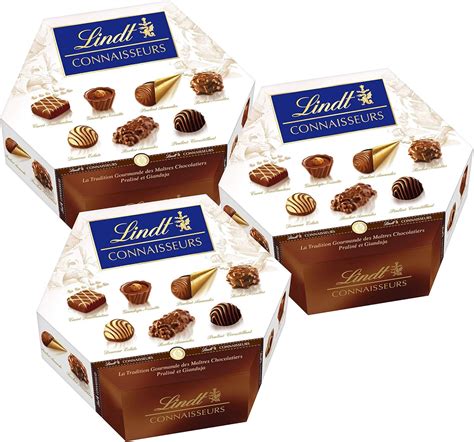 Lindt Connaisseurs Boîte de Chocolats Assortis 217 g Lot de 3