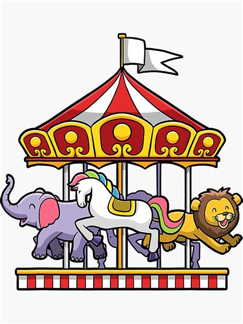 Horse Carousel Cute Carnival Ride Animals Circus Sticker For Sale By