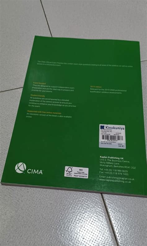 Cima Advanced Financial Reporting F Kaplan Textbook And Practice Kit