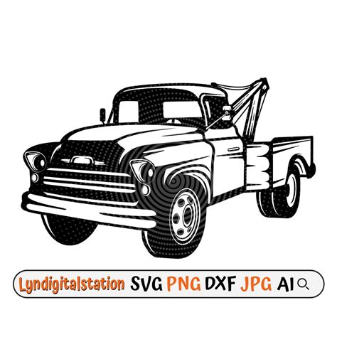 Vintage Tow Truck Svg Towing Service Clipart Tow Trucker Dad Cut File ...