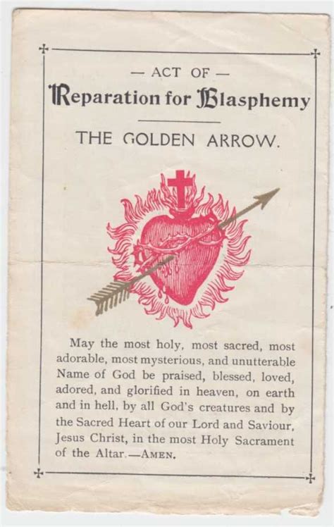 Golden Arrow Prayer Card - bmp-name