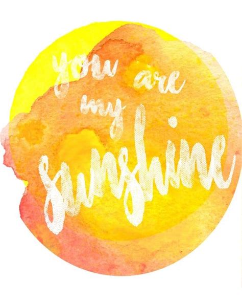 You Are My Sunshine Sunshine Watercolor Watercolor Nursery Etsy