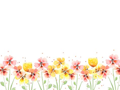 Watercolor Red and Yellow Flower background, Flower border 21460608 PNG