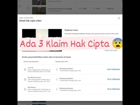 Tutorial Mengubah Konten Yg Terkena Dampak Copyright Klaim Hak Cipta