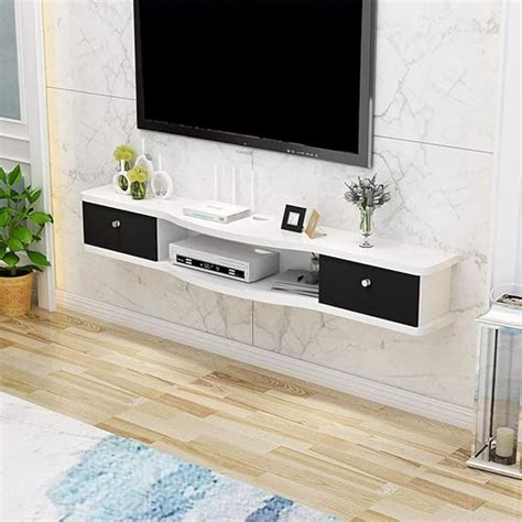 Tag Re Tablette Tv Flottante Console Murale Tv Meuble Tv Ensemble