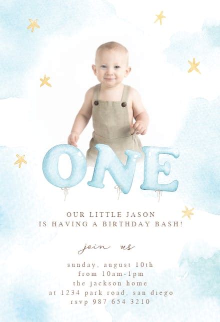 1st Birthday Invitation Templates Free Greetings Island