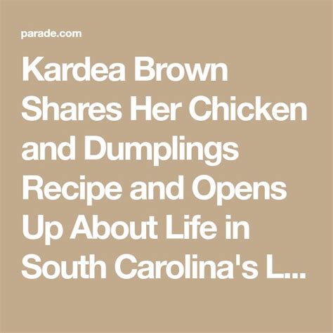 The Cover Of Karda Brown Shares Her Chicken And Dumplings Recipe And