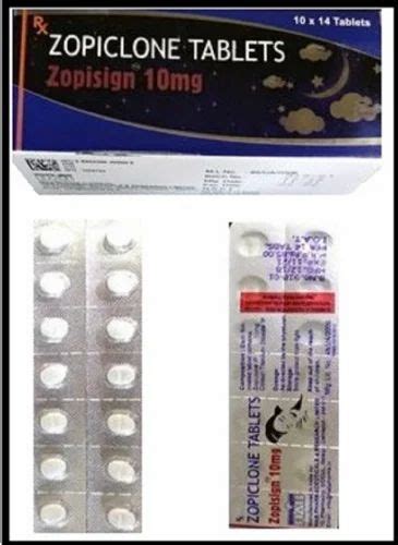 Zopisign Zopiclone M G Tablets For Clinical Packaging Type Strip