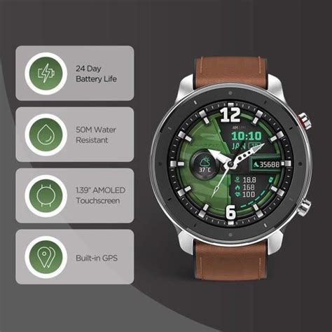 Amazfit Gtr Mm Montre Connect E Homme Jours D Autonomie Gps