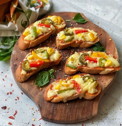 Roasted Peppers Cheese Crostini Recipe By Archana S Kitchen