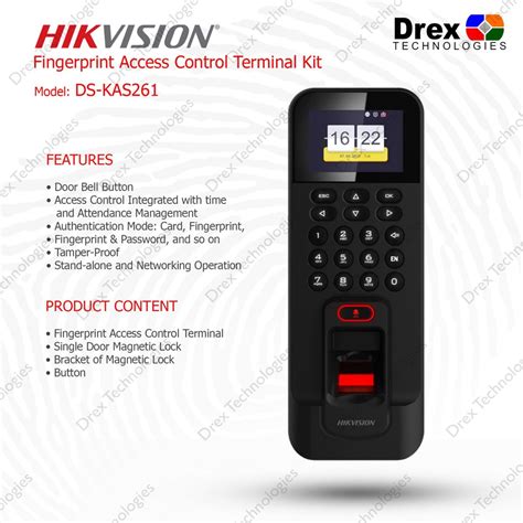 Hikvision Ds Kas Fingerprint Access Control Terminal Kit Shopee