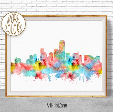 Jersey City Skyline Jersey City Art Print New Jersey City Wall | Etsy