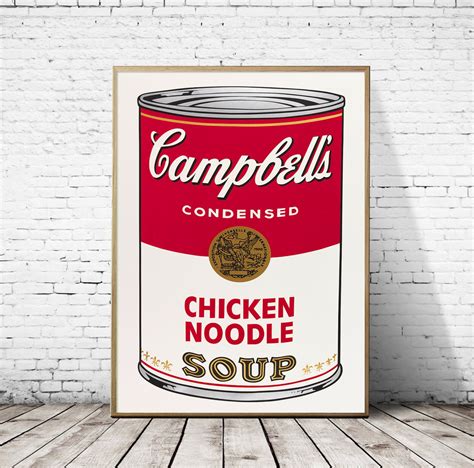 Andy Warhol Campbells Chicken Noodle Soup Giclee Print Etsy