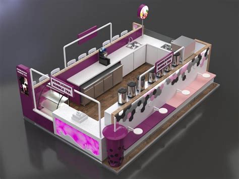 Fantastic Bubble Smoothie Kiosk Design Mall Tea Counter With Sitting Sofa