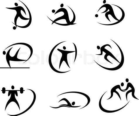 Different kinds of sports symbols for ... | Stock vector | Colourbox