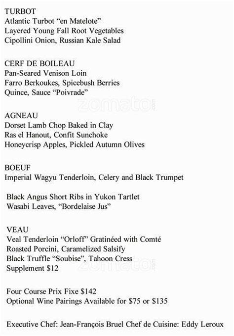 Menu At Daniel Restaurant West New York 60 E 65th St