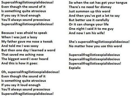 Supercalifragilisticexpialidocious Lyrics