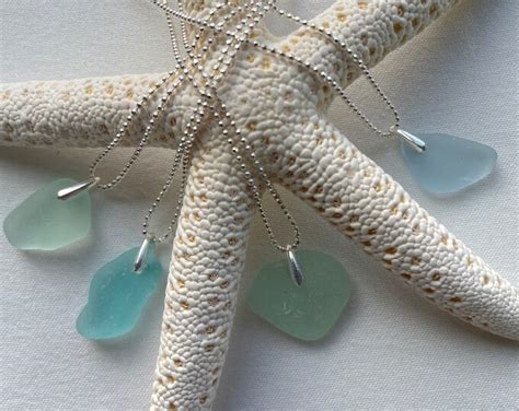 Sea Foam Sea Glass Authentic Sea Glass Aqua Sea Glass Teal Sea Glass Pendant Necklace Surf