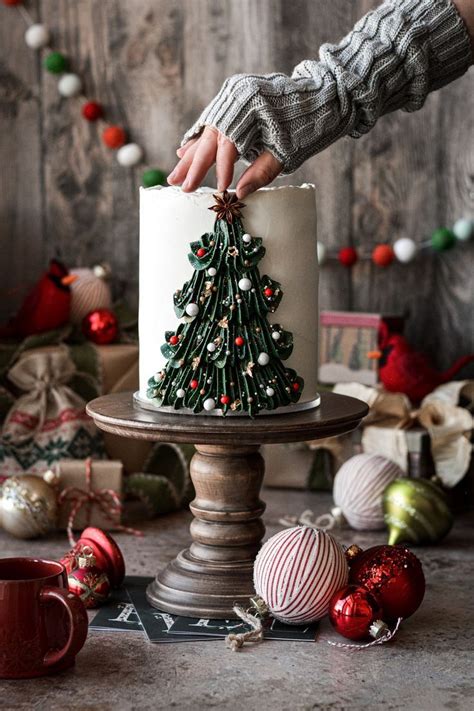 Buttercream Christmas Tree Cake Tutorial Christmas Cake Designs