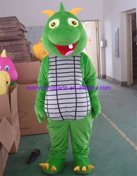 New Arrival 2014 Adult Cartoon Character Lovely Green Dinasaur Mascot