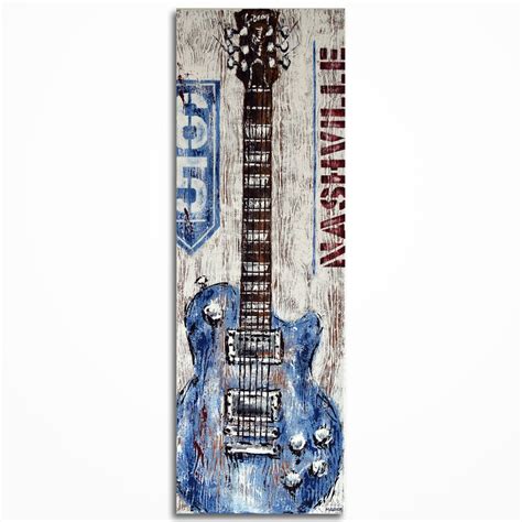 Guitar Painting, Guitar Art, Les Paul, Personalized Guitar Gift, Nashville, Original Textured ...