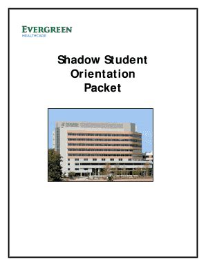 Fillable Online Shadow Student Orientation Packet Fax Email Print