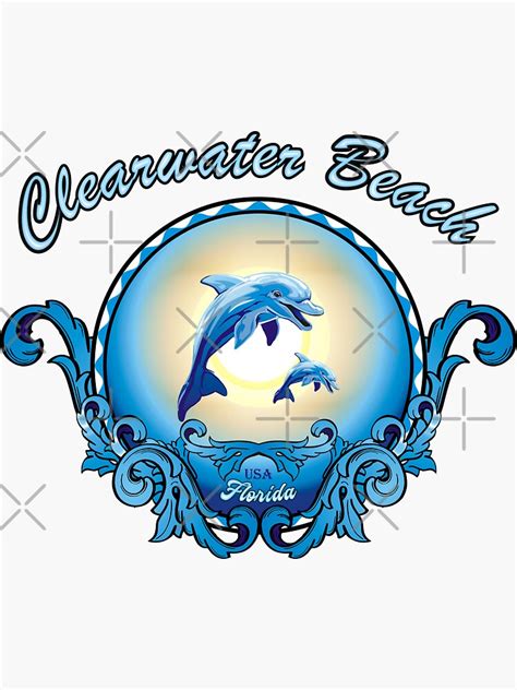 Clearwater Beach Florida Dolphins Sticker For Sale By Soulsafe