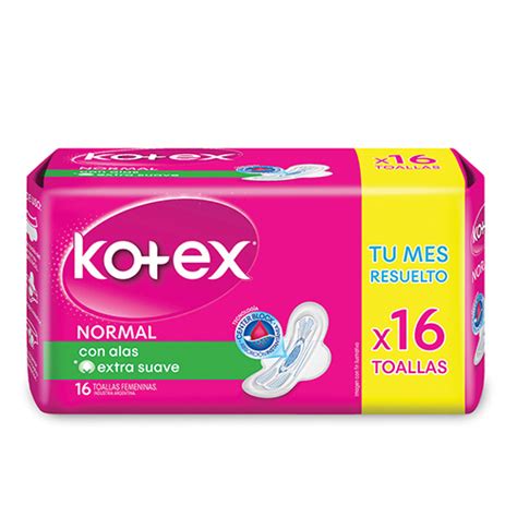 TOALLA FEMENINA NORMAL CON ALAS EXTRA SUAVE KOTEX 16UNID Superseis Online