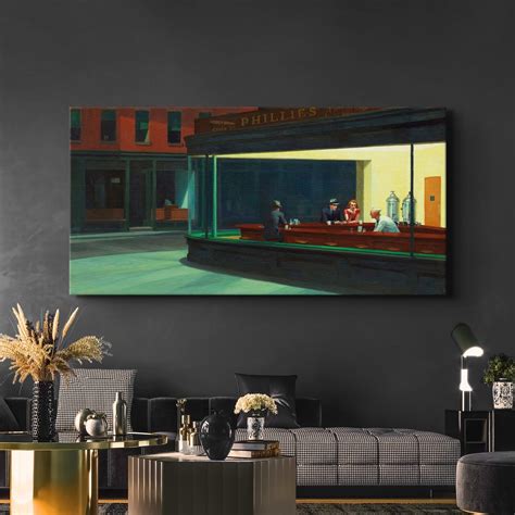 Edward Hopper Nighthawks Canvasposter Art Reproduction Abstract Wall