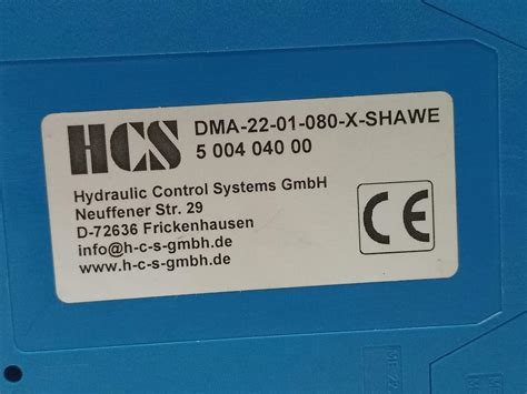 Hcs Hydraulic Control System Dma X Shawe Digital